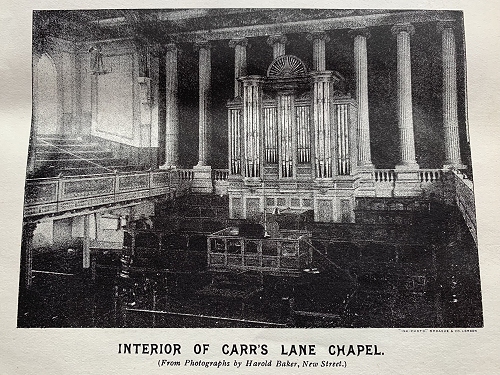 Interior of Carr's Lane Chapel